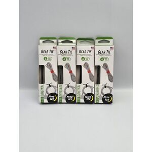 Nite Ize Gear Tie Reusable Rubber Twist Tie 6 Inch 6 PK Gray Original lot of 4